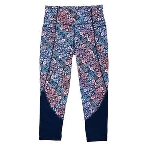 Athleta High‎ Rise Chaturanga Tapestry Paisley Cropped Leggings Size Small